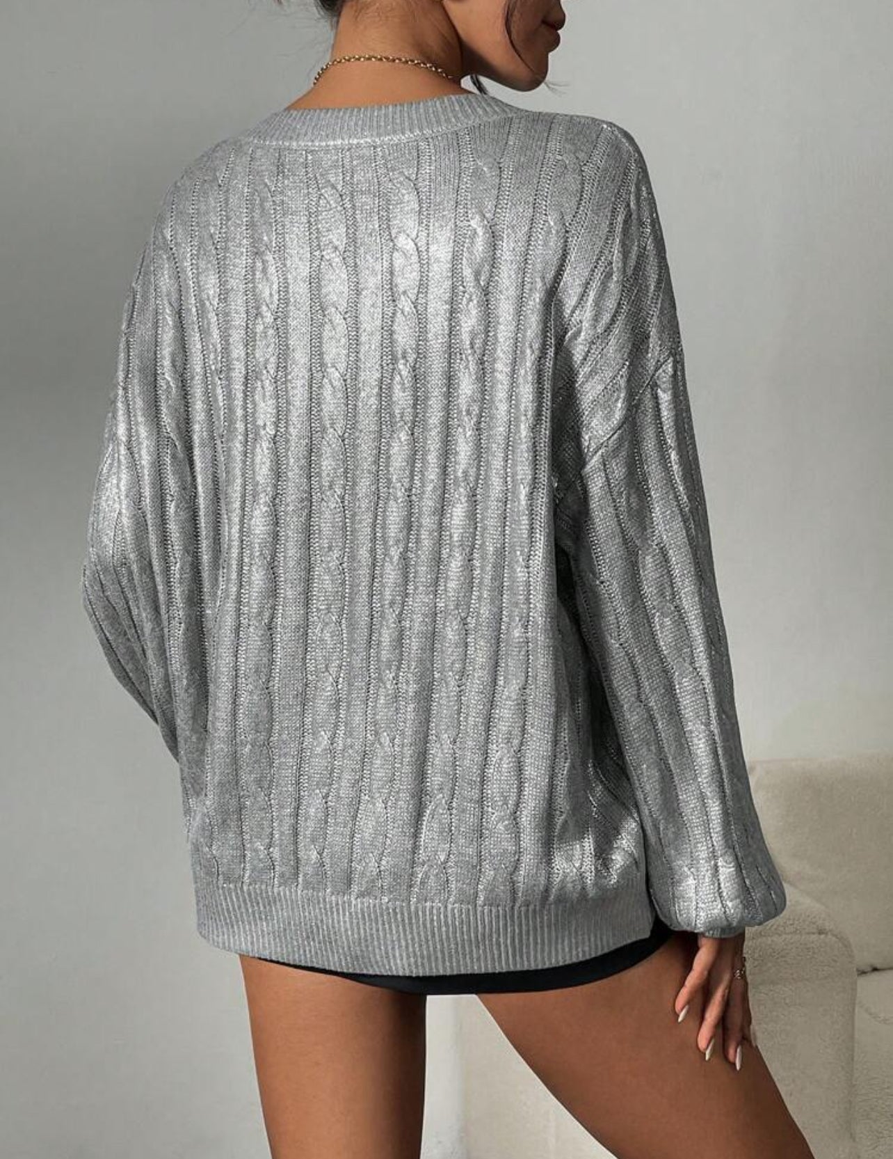 Silver knit sweater